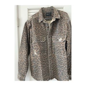 Cheetah print jean jacket Zara